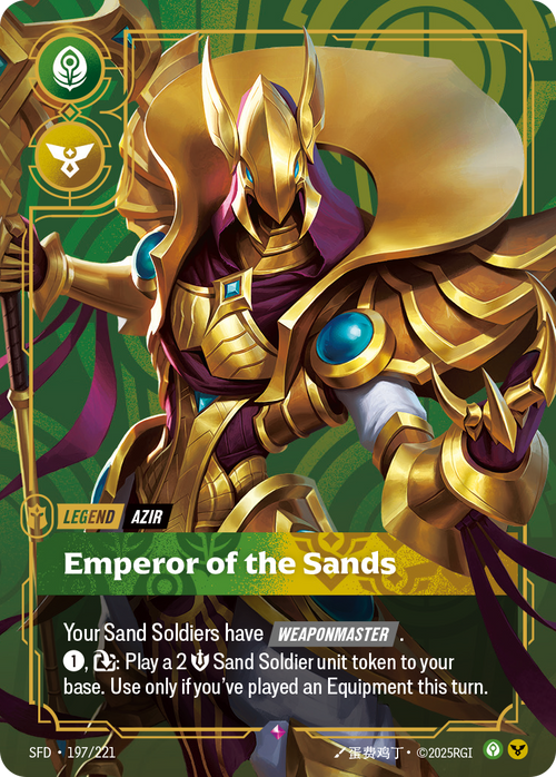 Riftbound TCG - Azir, Emperor of the Sands - Spiritforged - 197/221 - Rare Foil - NM