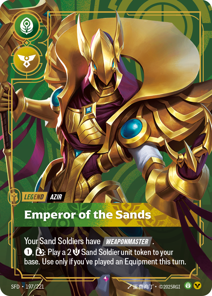 Riftbound TCG - Azir, Emperor of the Sands - Spiritforged - 197/221 - Rare Foil - NM