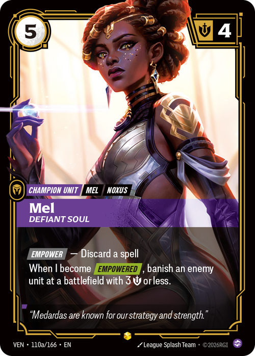Riftbound TCG - Mel, Defiant Soul - Vendetta - 110a/166 - Alternate Art Foil - NM