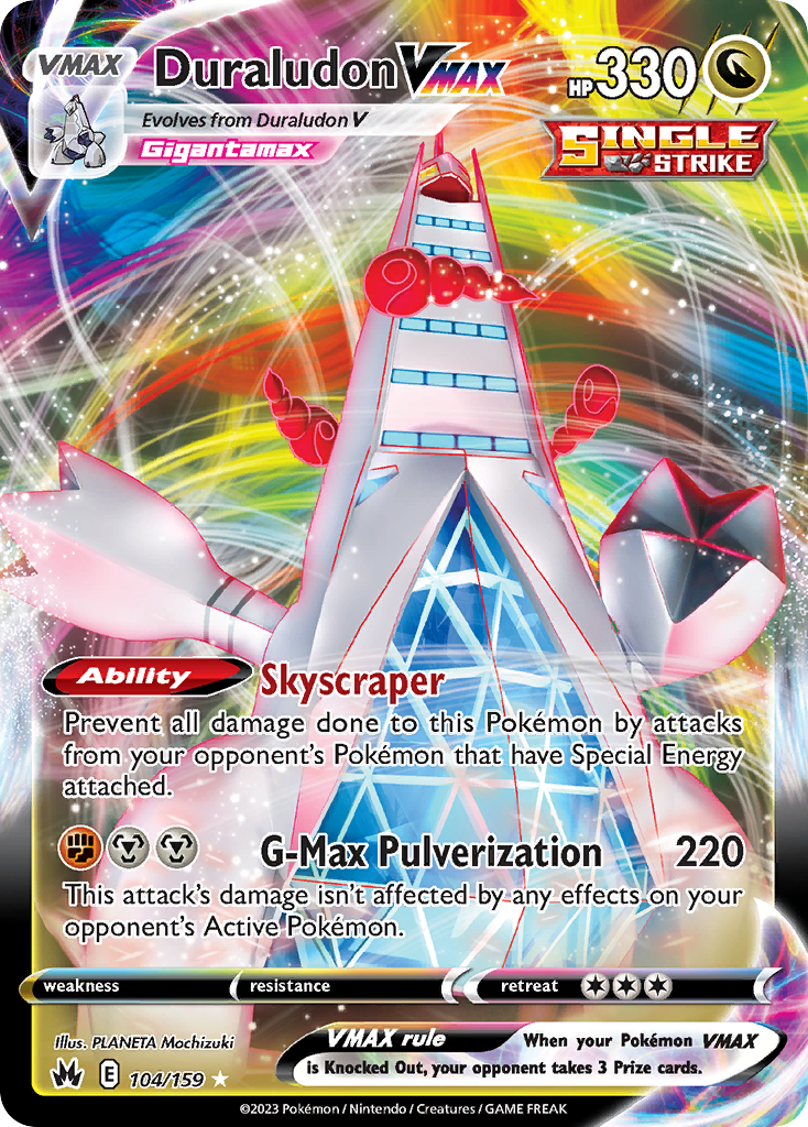 Pokémon TCG - Duraludon VMAX - 104/159 - Crown Zenith - Ultra Rare Holo - NM