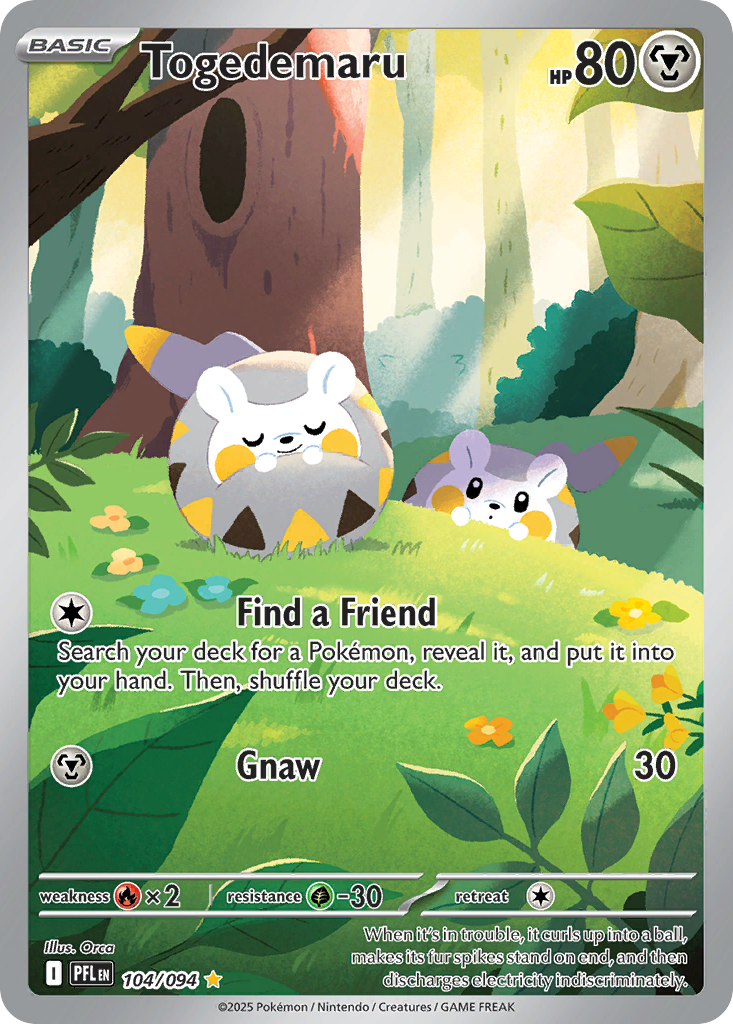 Pokémon TCG - Togedemaru - 104/094 - Phantasmal Flames - Illustration Rare Holo - NM