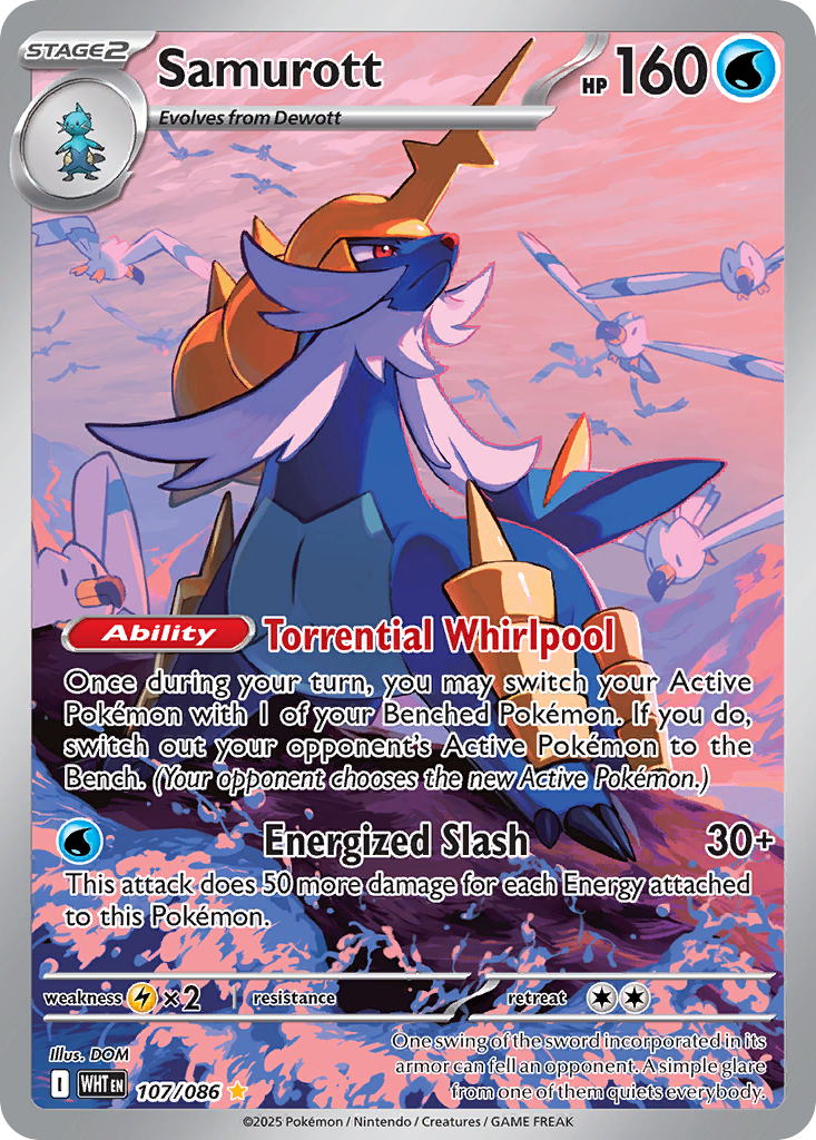 Pokémon TCG - Samurott - 107/086 - White Flare - Illustration Rare - NM