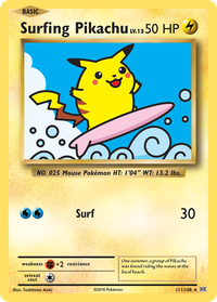 Pokémon TCG - Surfing Pikachu XY - 111/108 - Evolutions - Secret Rare - LP