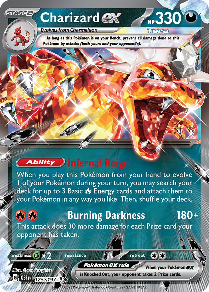 Pokémon TCG - Charizard ex - 125/197 - Obsidian Flames (SV03) - NM