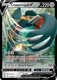 Pokémon TCG - Copperajah V - 136/192 - Rebel Clash - Rare Holo - MP