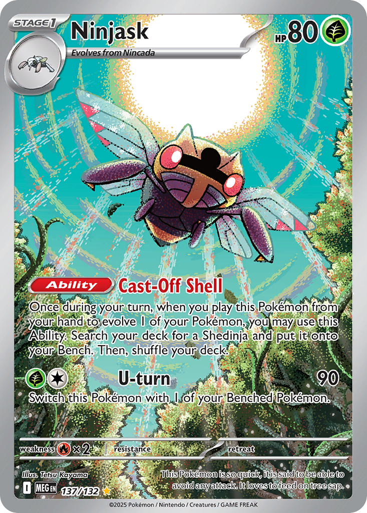 Pokémon TCG - Ninjask - 137/132 - Mega Evolution - Illustration Rare - NM