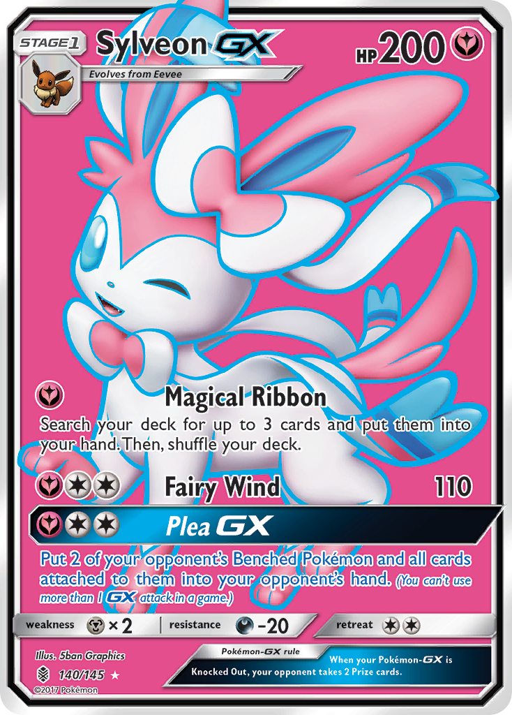 Pokémon TCG - Sylveon GX - 140/145 - Guardians Rising - Full Art Ultra Rare Holo - NM
