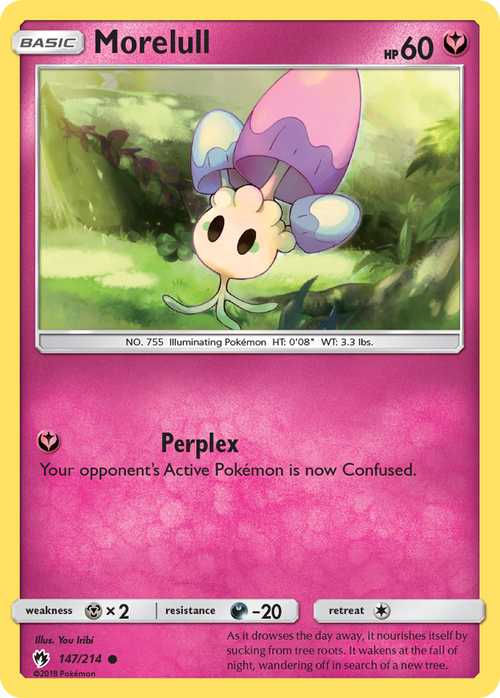 Pokémon TCG - Morelull - 147/214 - Lost Thunder - Common Reverse Holo - NM