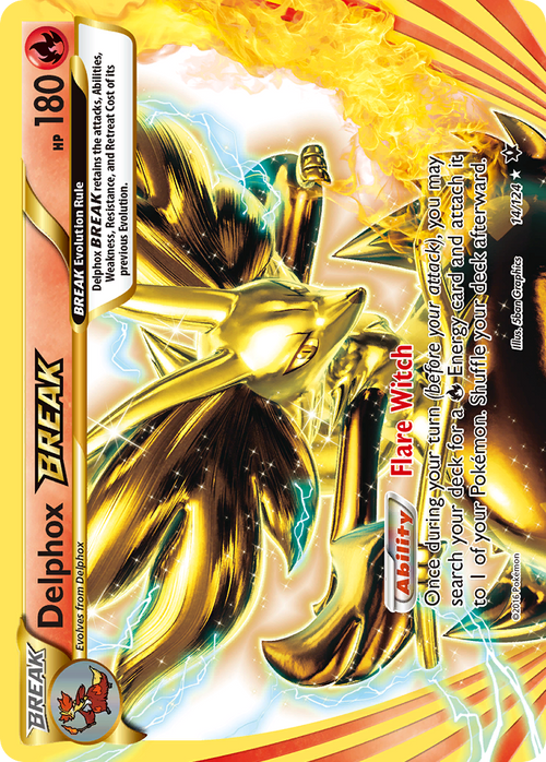 Pokémon TCG - Delphox BREAK - 14/124 - Fates Collide - Holo Rare - NM