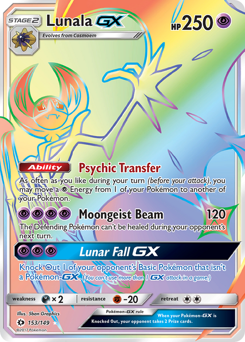 Pokémon TCG - Lunala GX - 153/149 - Sun & Moon - NM