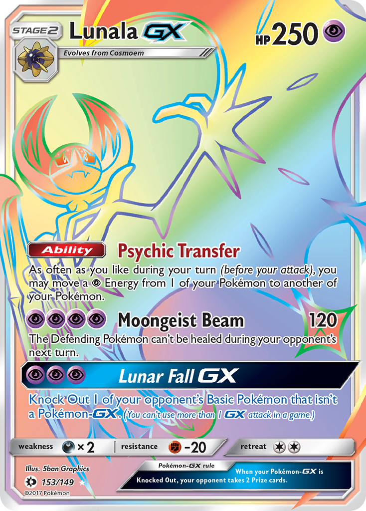 Pokémon TCG - Lunala GX - 153/149 - Sun & Moon - NM