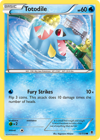 Pokémon TCG - Totodile - 15/119 - Phantom Forces - Reverse Holo - LP