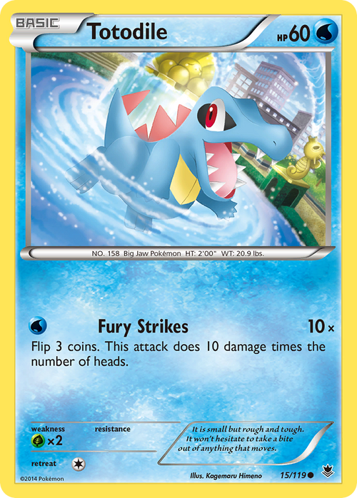 Pokémon TCG - Totodile - 15/119 - Phantom Forces - Reverse Holo - LP