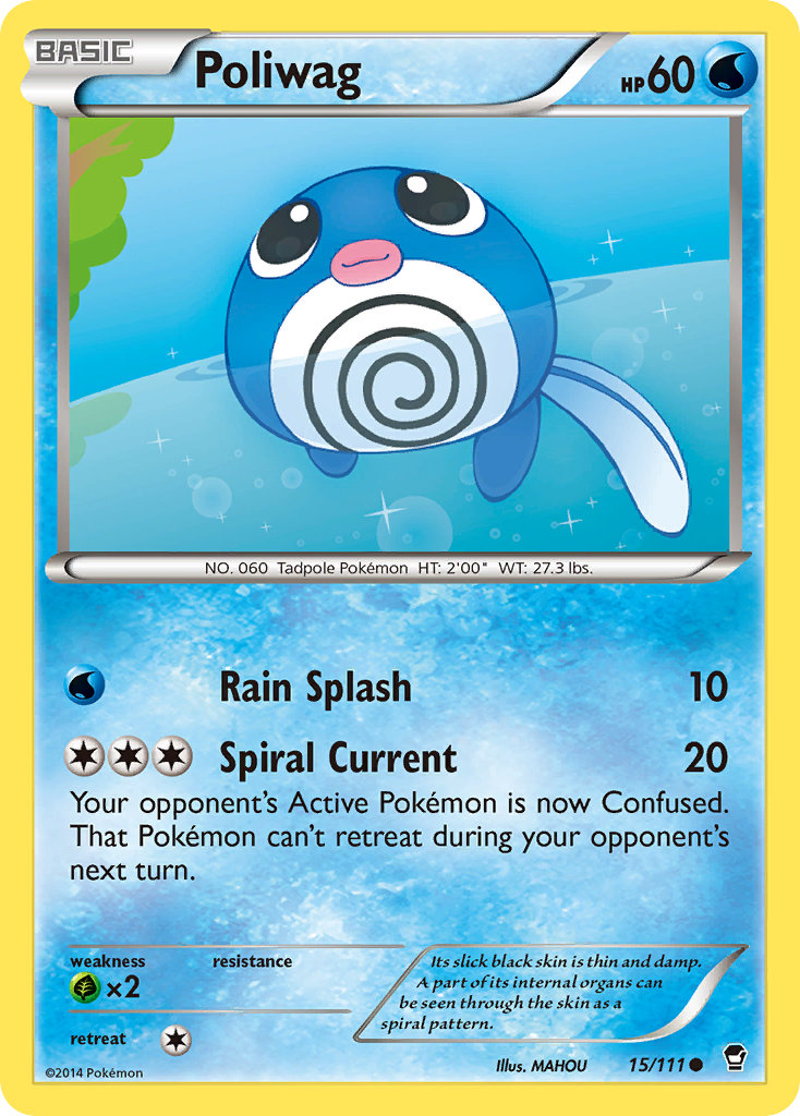 Pokémon TCG - Poliwag - 15/111 - Furious Fists - Common - MP