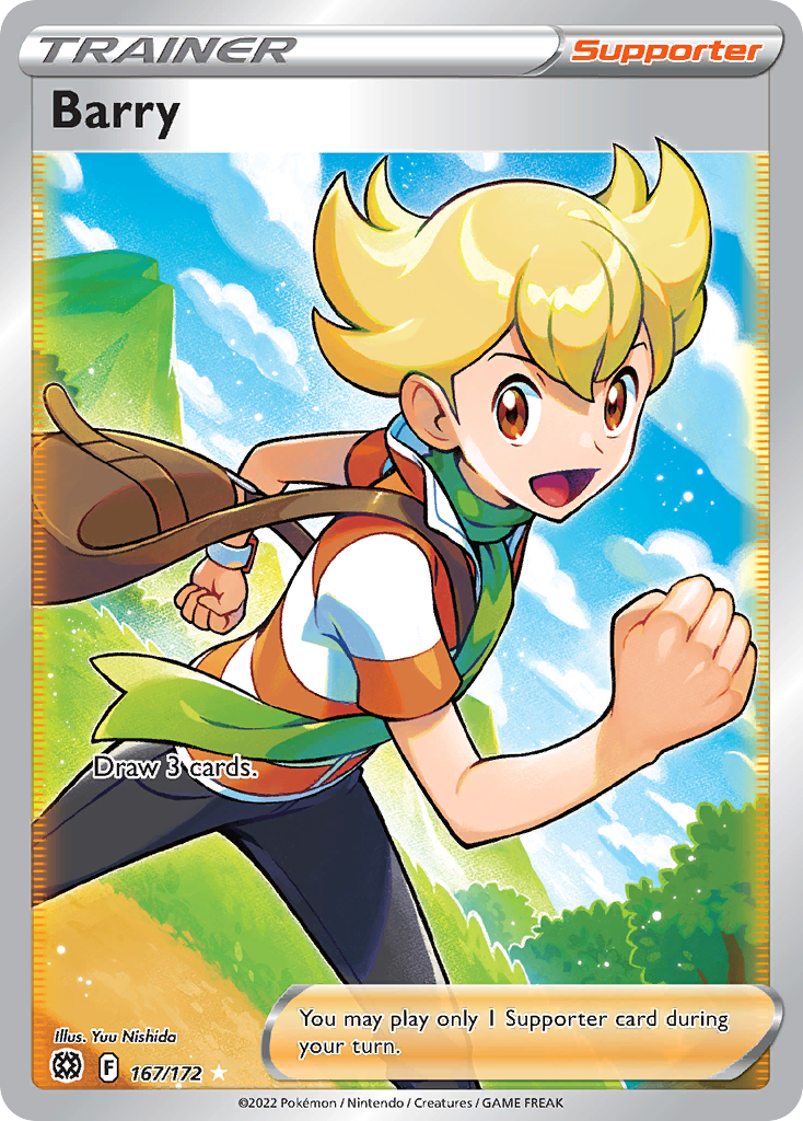 Pokémon TCG - Barry - 167/172 - Brilliant Stars - Full Art Rare - NM