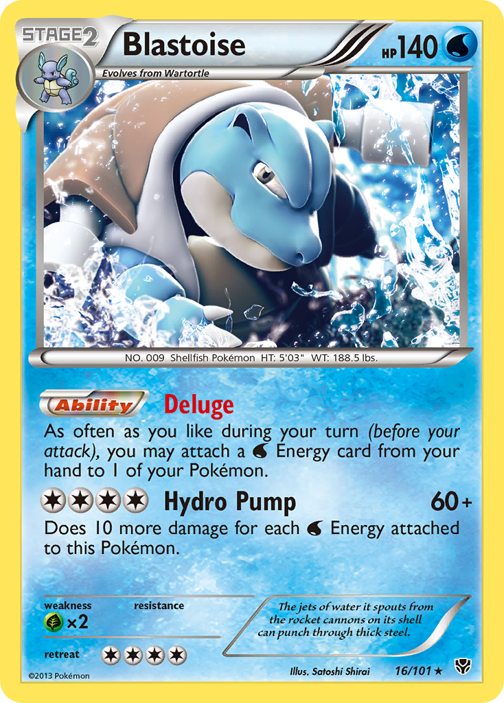 Pokémon TCG - Blastoise (BW ) - 16/101 - Plasma Blast - Rare - MP