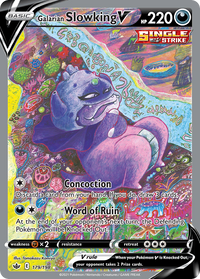 Pokémon TCG - Galarian Slowking V Alt - 179/198 - Chilling Reign - Full Art Holo - NM