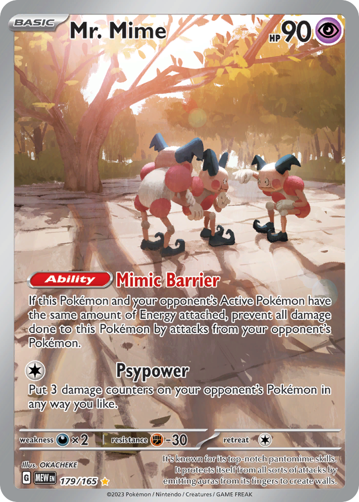 Pokémon TCG - Mr. Mime - 179/165 - 151 - Illustration Rare - NM