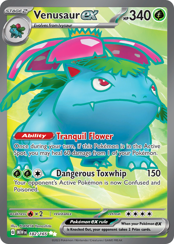 Pokémon TCG - Venusaur ex - 182/165 - 151 - Ultra Rare - NM