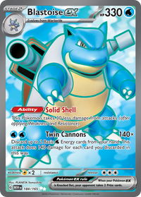 Pokémon TCG - Blastoise ex - 184/165 - 151 - Full Art Ultra Rare - NM