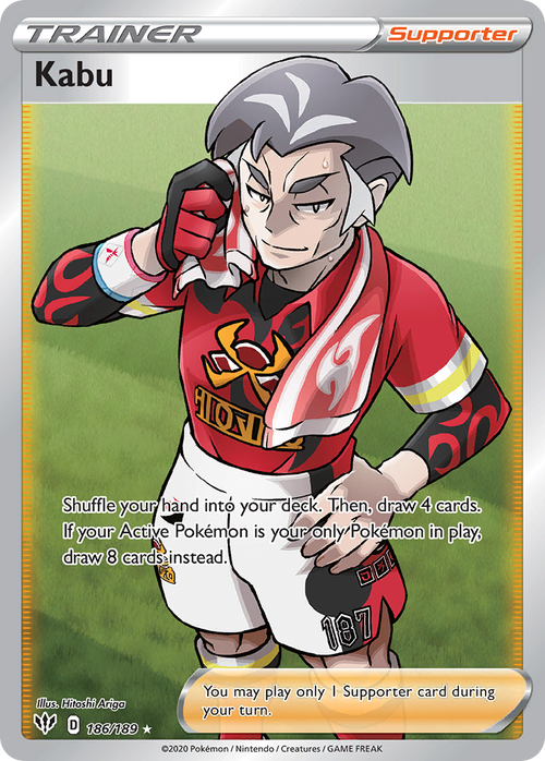 Pokémon TCG - Kabu - 186/189 - Darkness Ablaze - Full Art Rare - NM