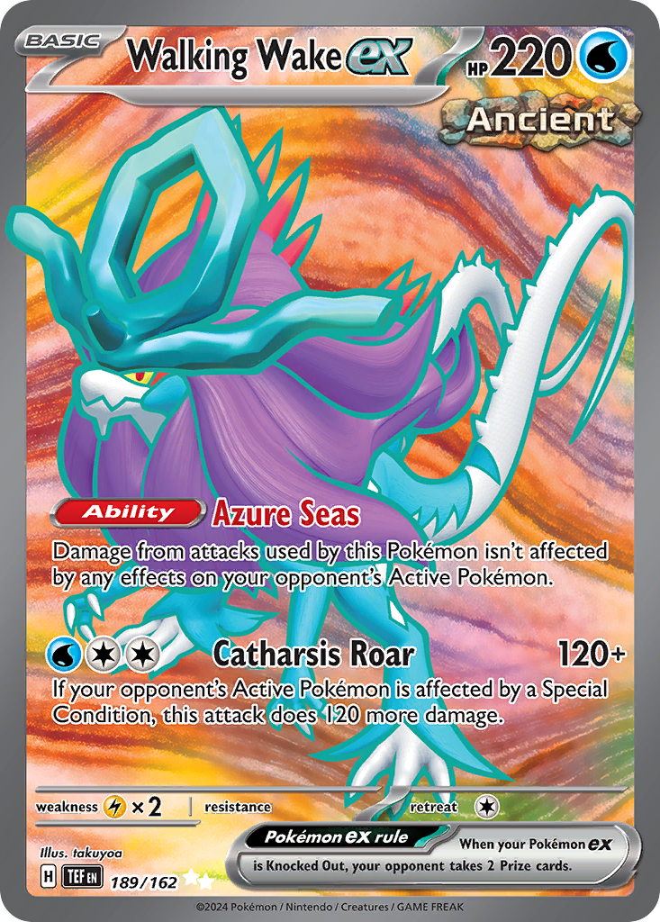 Pokémon TCG - Walking Wake Ex - 189/162 - Temporal Forces - Full Art Ultra Rare Holo - NM