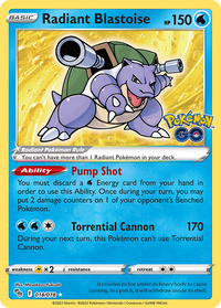 Pokémon TCG - Radiant Blastoise - 018/078 - Pokémon GO - Holo - NM