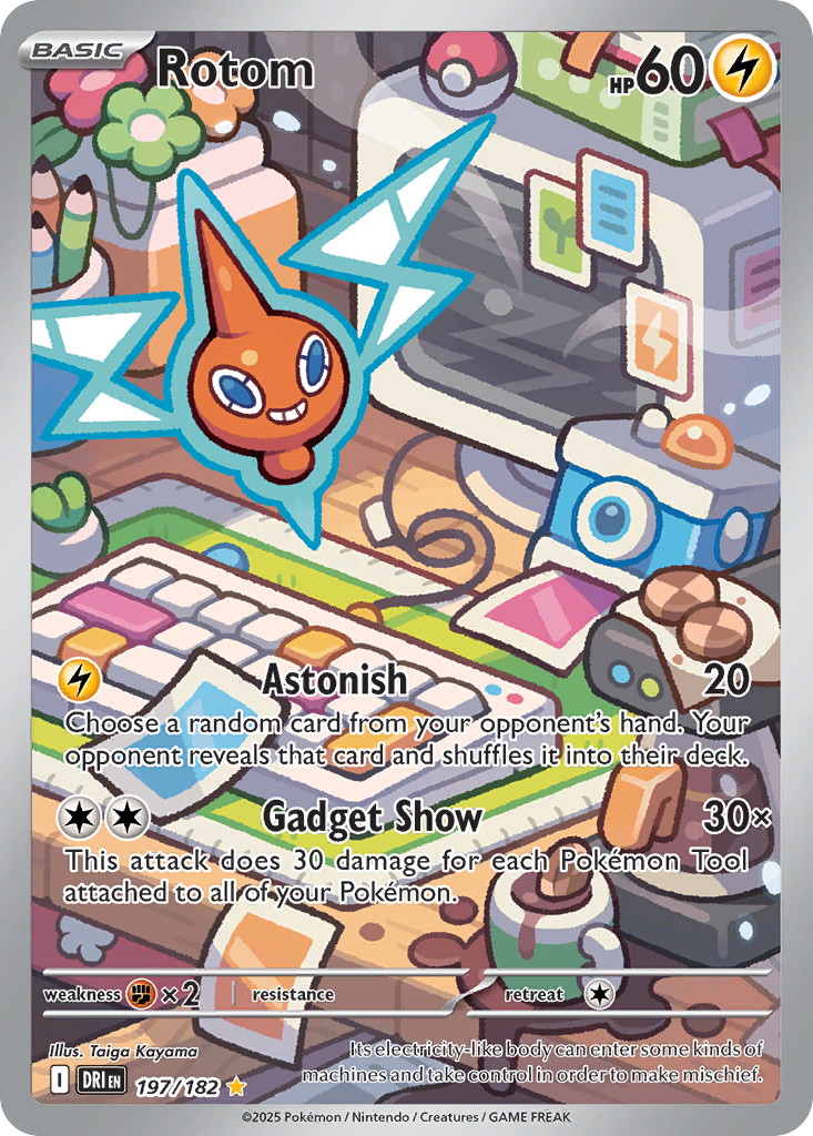 Pokémon TCG - Rotom - 197/182 - Destined Rivals - Illustration Rare - NM/M