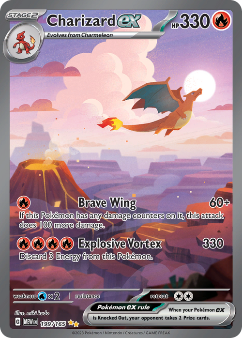 Pokémon TCG - Charizard ex SV - 199/165 - 151 - Full Art Special Illustration Rare Holo