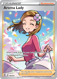 Pokémon TCG - Aroma Lady - 199/203 - Evolving Skies - Full Art Rare - NM