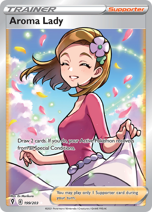Pokémon TCG - Aroma Lady - 199/203 - Evolving Skies - Full Art Rare - NM