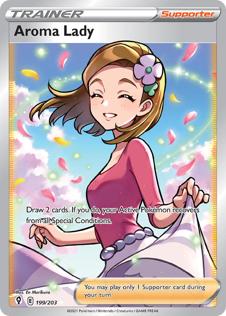 Pokémon TCG - Aroma Lady - 199/203 - Evolving Skies - Full Art Rare - NM