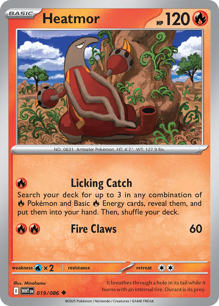 Pokémon TCG - Heatmor (Poke Ball Pattern) - 019/086 - White Flare - Uncommon - NM