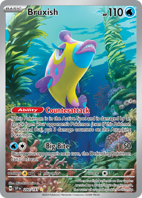 Pokémon TCG - Bruxish - 200/191 - Surging Sparks - Illustration Rare Holo - NM