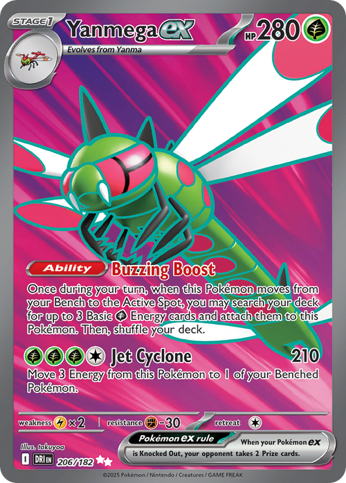 Pokémon TCG - Yanmega ex - 206/182 - Destined Rivals - Ultra Rare - NM