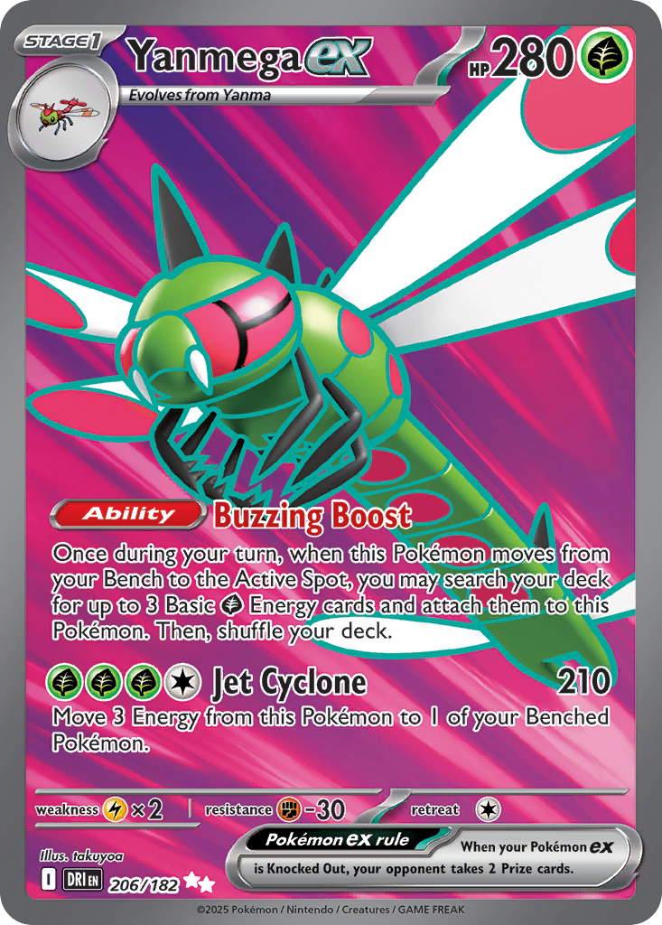 Pokémon TCG - Yanmega ex - 206/182 - Destined Rivals - Ultra Rare - NM
