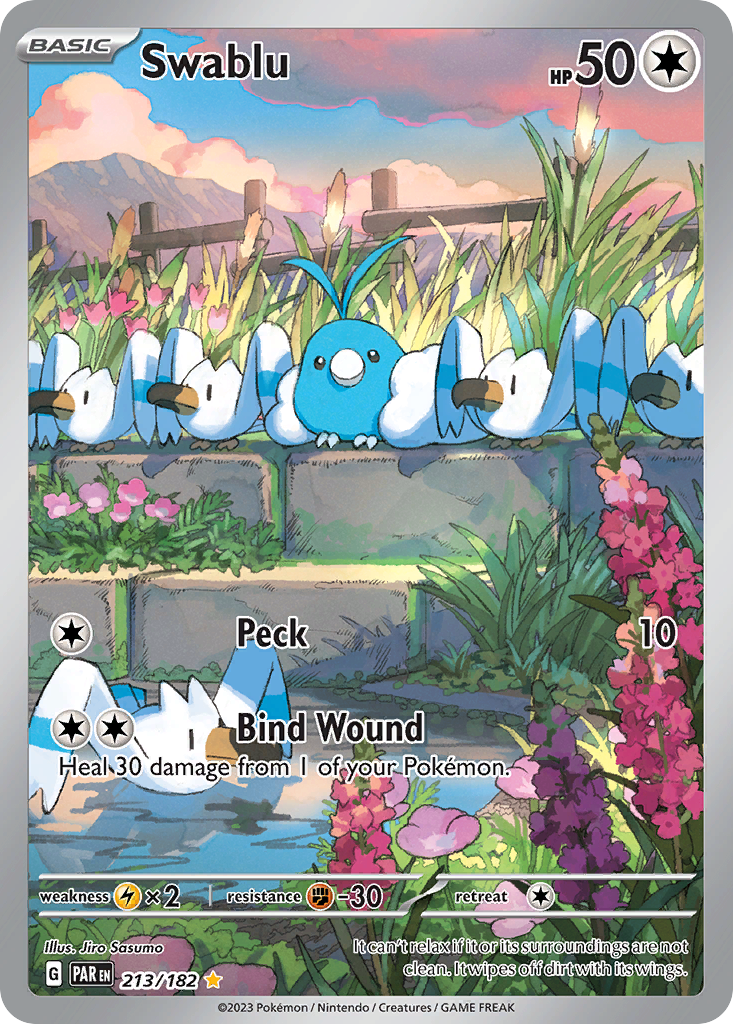 Pokémon TCG - Swablu - 213/182 - Paradox Rift - Illustration Rare Holo - NM