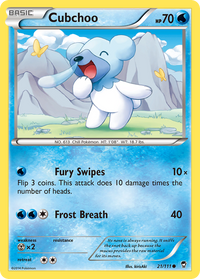 Pokémon TCG - Cubchoo - 21/111 - Furious Fists - Common Non-Holo - NM