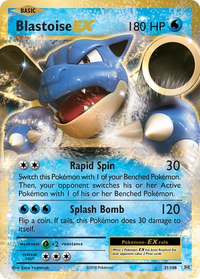 Pokémon TCG - Blastoise EX - 21/108 - Evolutions - Holo - MP