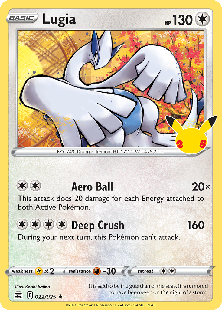 Pokémon TCG - Lugia - 022/025 - Celebrations - Holo Rare - NM