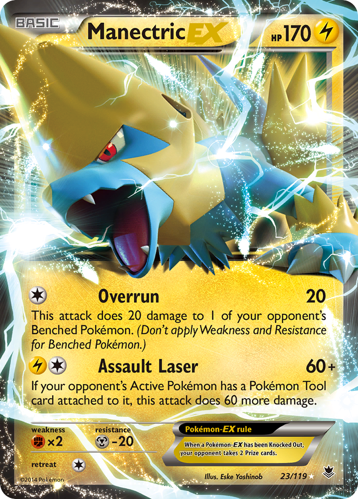 Pokémon TCG - Manectric EX - 23/119 - Phantom Forces - Ultra Rare Holo - MP