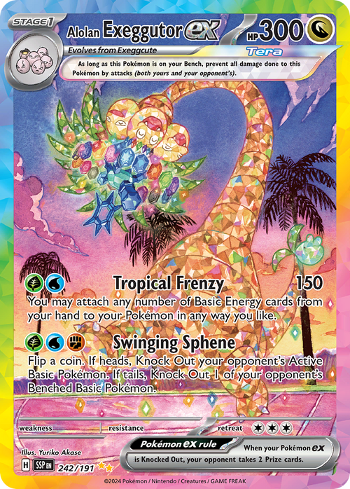 Pokémon TCG - Alolan Exeggutor ex Ho - 242/191 - Surging Sparks - Special Illustration Rare - NM