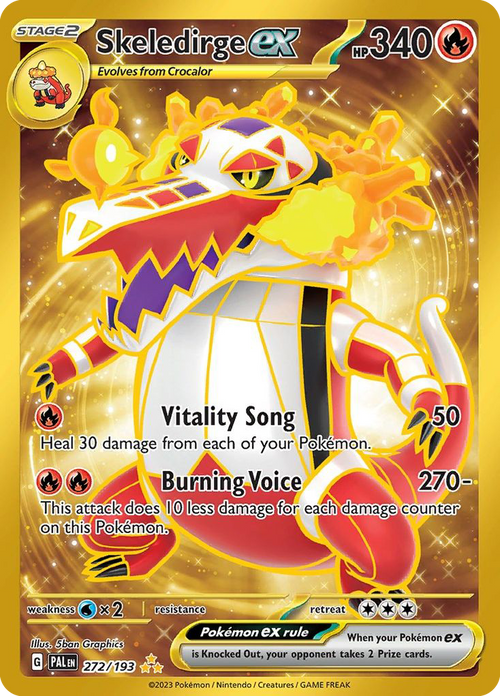 Pokémon TCG - Skeledirge ex - 272/193 - Paldea Evolved - Hyper Rare Holo - NM