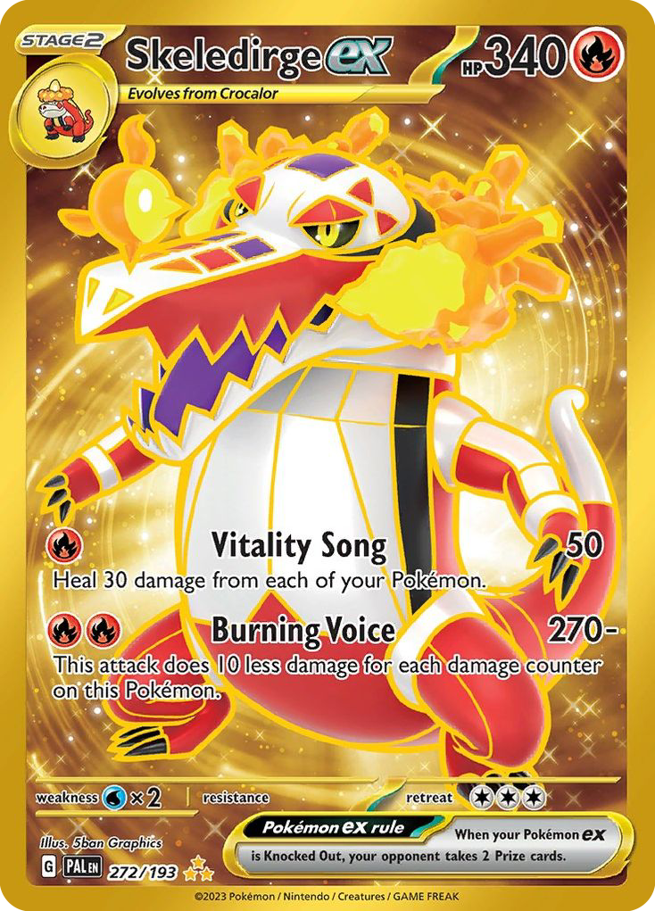 Pokémon TCG - Skeledirge ex - 272/193 - Paldea Evolved - Hyper Rare Holo - NM