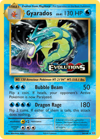 Pokémon TCG - Gyarados Moderately Played - 34/108 - Evolutions - Holo Rare