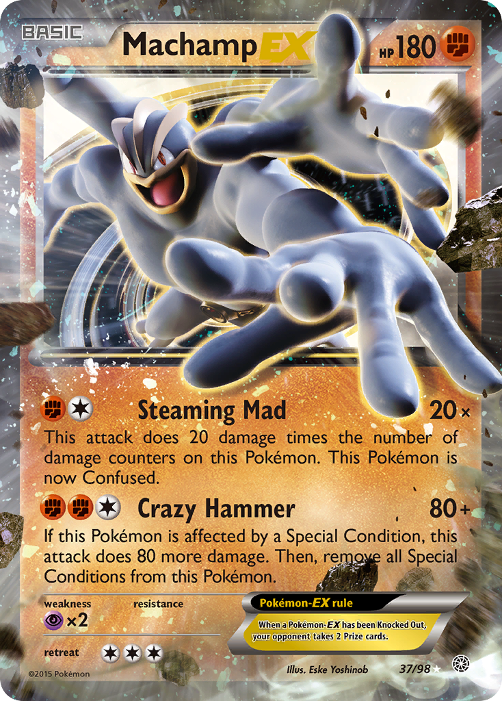 Pokémon TCG - Machamp EX XY - 37/98 - Ancient Origins - Ultra Rare - LP