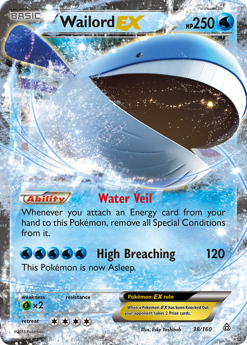 Pokémon TCG - Wailord EX XY - 38/160 - Primal Clash - Ultra Rare - HP
