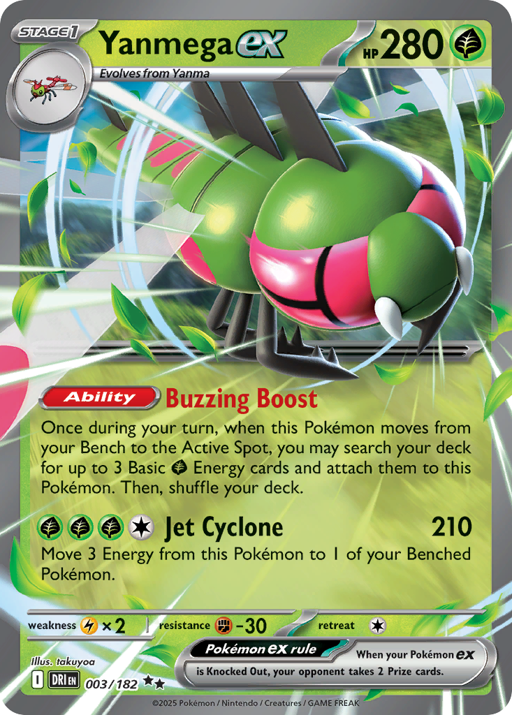 Pokémon TCG - Yanmega ex - 003/182 - Destined Rivals (SV10) - Double Rare Holo - NM