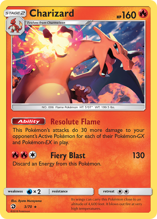 Pokémon TCG - Charizard Deck - 3/70 - Dragon Majesty - Rare - LP