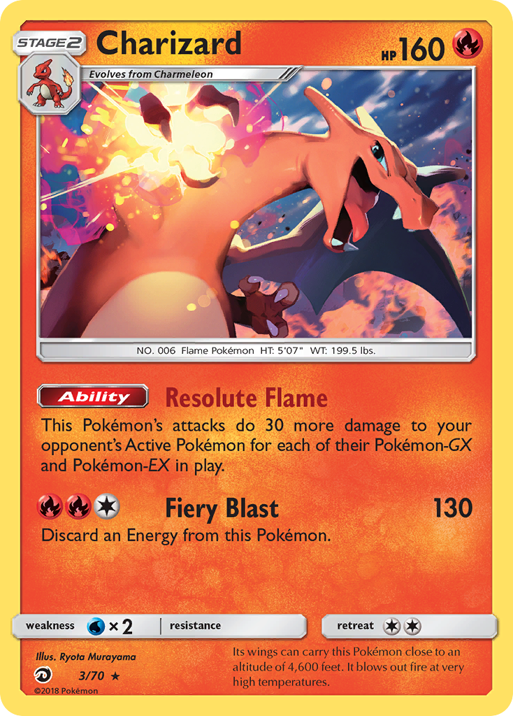 Pokémon TCG - Charizard Deck - 3/70 - Dragon Majesty - Rare - LP